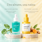 Dos sérums, una rutina: Calmante para el brote e Iluminador para la marca