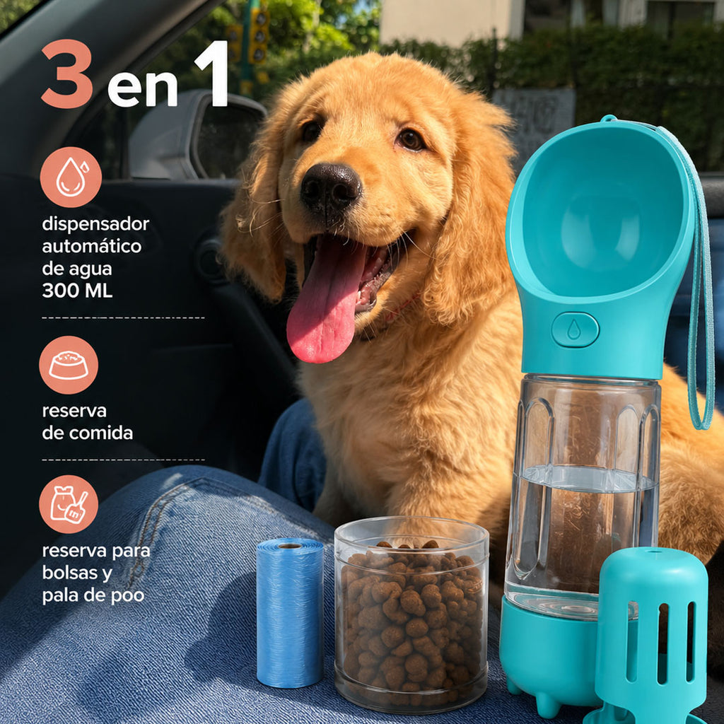 Bebedero portátil para mascotas agua y comida — UNIIK4U